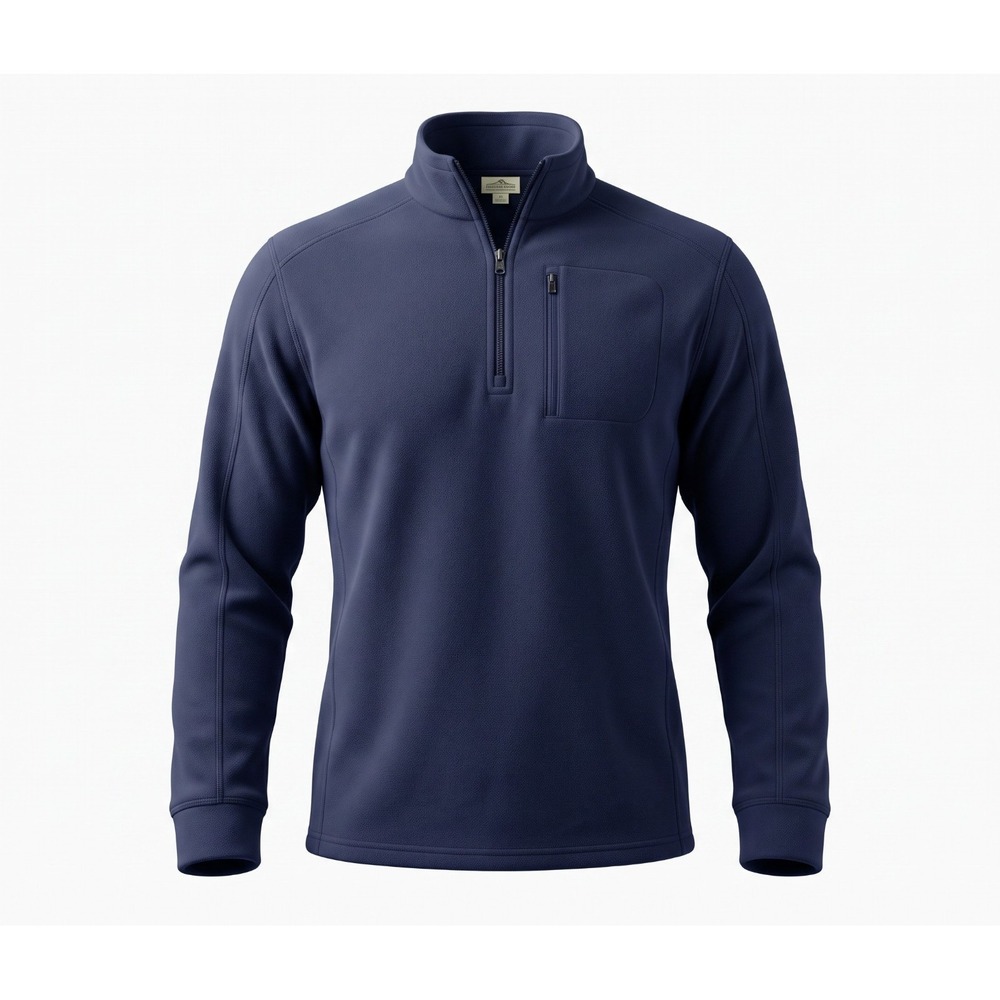 LL Bean Sweater Mens M Blue Performance Full Zip Knit Vtg Long Sleeve Fleece